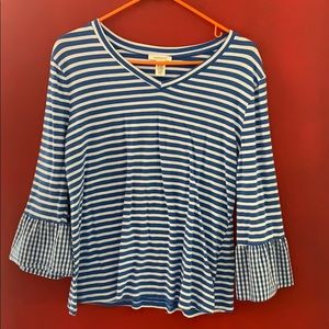 Blue and White Striped Shirt